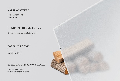 Półowalna szyba pod kominek Z efektem mrożonego szkła