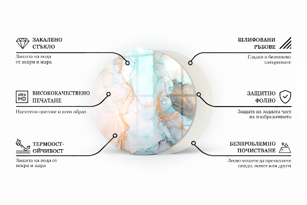 Szkło pod kominek Wzór z drobnymi kształtami