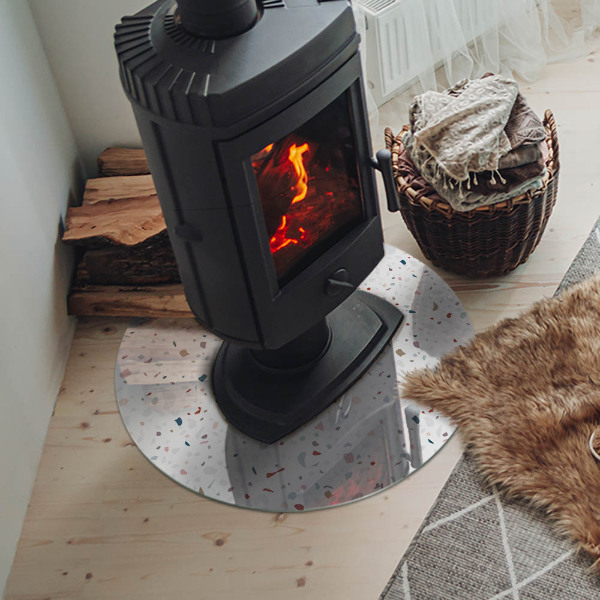 Szkło pod kominek Wzór z drobnymi kształtami