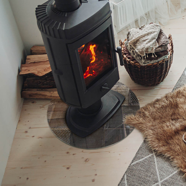 Szyba pod kominek Wzór perforowanej blachy