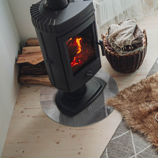 Szkło pod kominek Tekstura surowego betonu