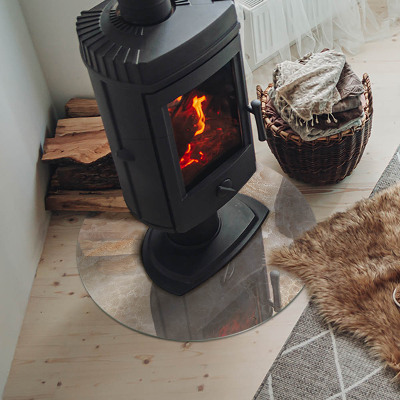 Szkło pod kominek Naturalny wzór kamienia