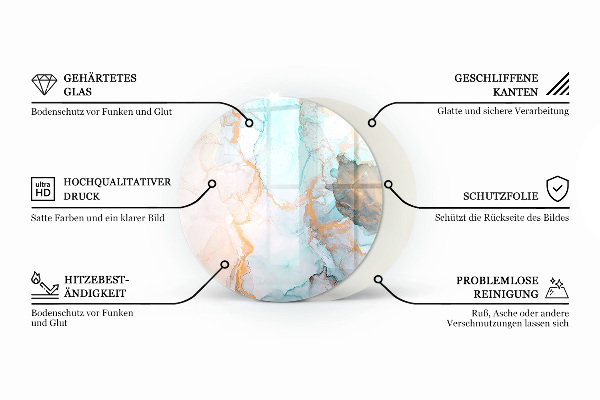 Szkło pod kominek Deska drewniana w układzie