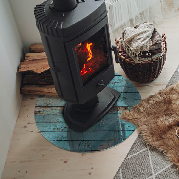 Szkło pod kominek Deski w stylu rustykalnym