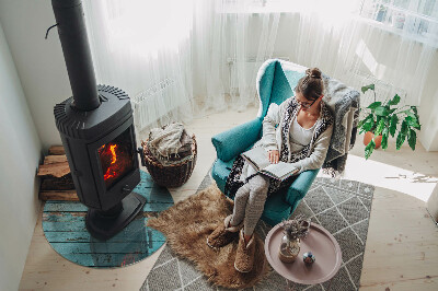 Szkło pod kominek Deski w stylu rustykalnym