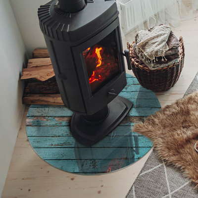 Szkło pod kominek Deski w stylu rustykalnym