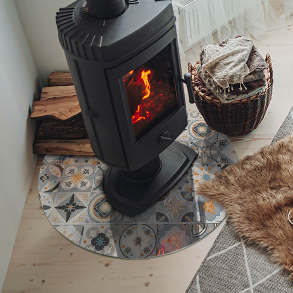 Podkładka pod kominek Wzory mozaikowe w kafelkach