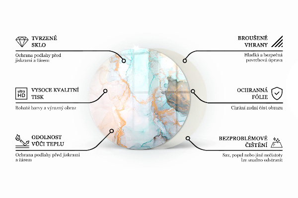 Szkło pod kominek Wzór mozaiki dekoracyjnej