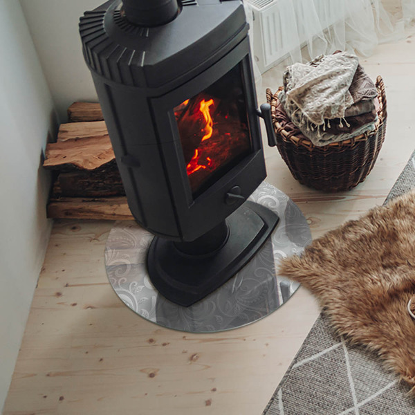 Szyba pod kominek Elegancki wzór roślinny