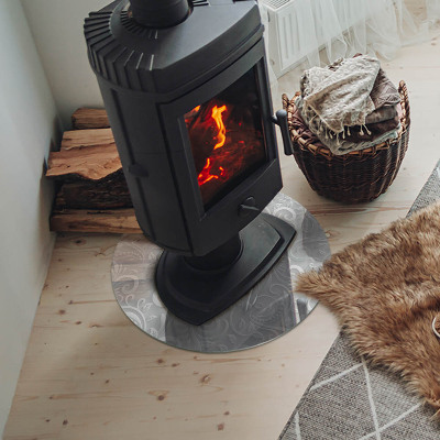 Szyba pod kominek Elegancki wzór roślinny