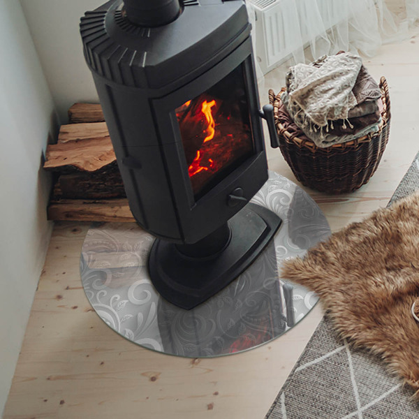 Szyba pod kominek Elegancki wzór roślinny