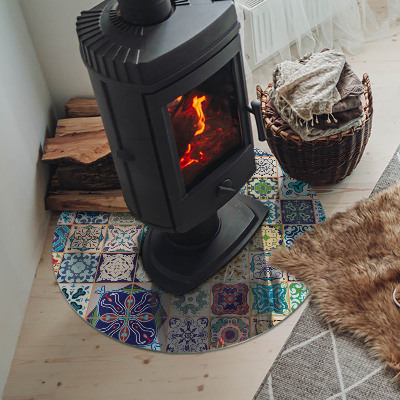 Podkładka pod kominek Wzory mozaikowe na płytkach