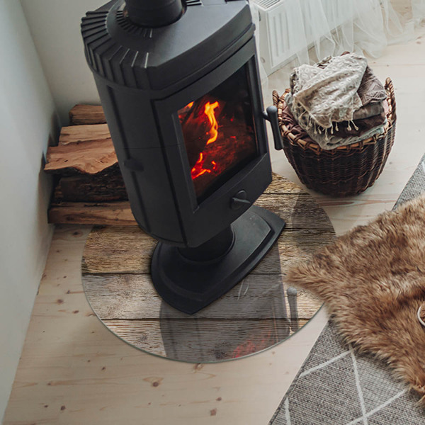 Szkło pod kominek Naturalne deski drewna