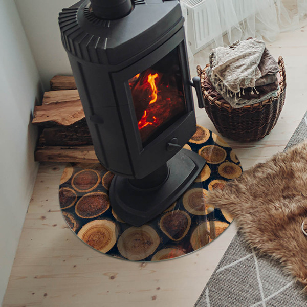 Szkło pod kominek Skrzynka z drewnem ściętym