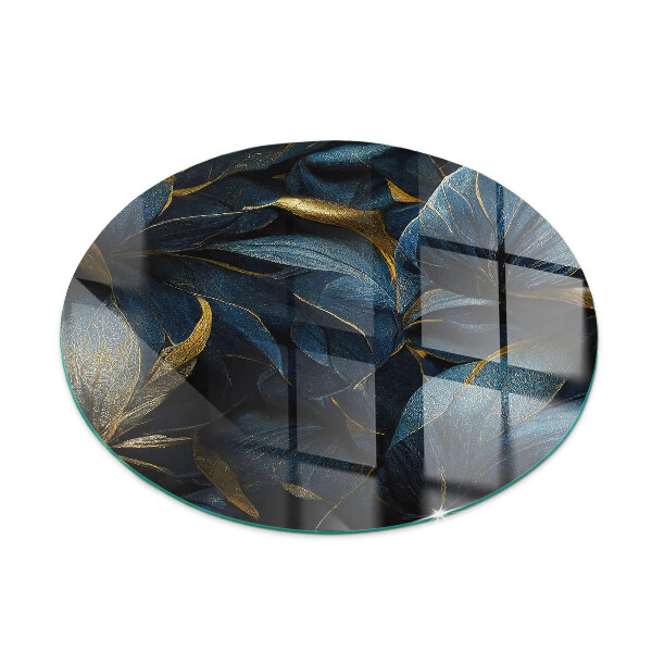 Szyba pod kominek Eleganckie liście w fakturze