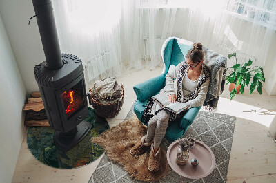 Szkło pod kominek Motywy roślinne z motylami