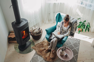 Szyba pod kominek Liście tropikalne w tle