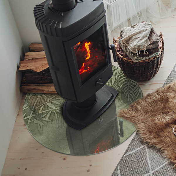 Szyba pod kominek Liście tropikalne w tle