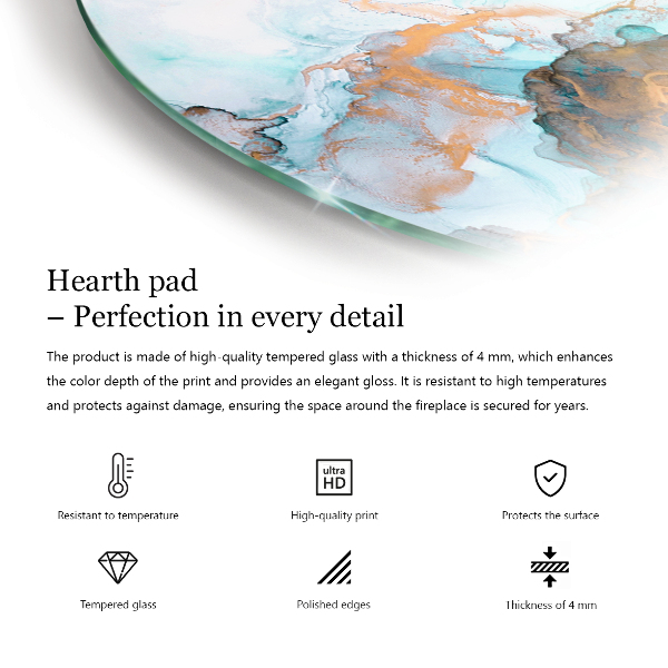 Szkło pod kominek Kolor Morski