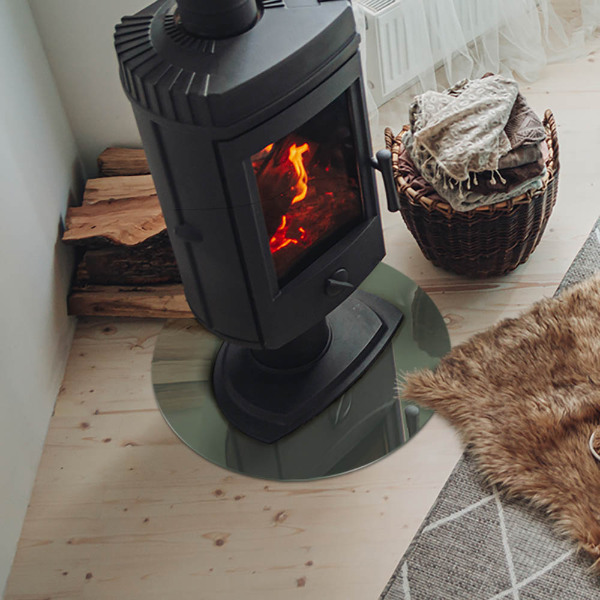 Szyba pod kominek Kolor Oliwkowy