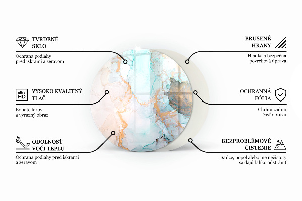 Szkło pod kominek Kolor Jasny szary