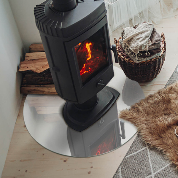 Szkło pod kominek Kolor Ivory