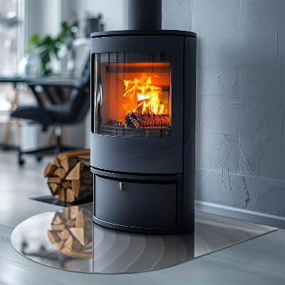 Szyba hartowana pod kominek półowalna Fale subtelnych kształtów