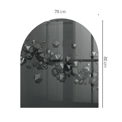 Szyba pod kominek półowalna Abstrakcyjne formy chmur w bryłach