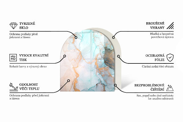 Panel kominkowy półowalny Kaflowe wzory dekoracyjne