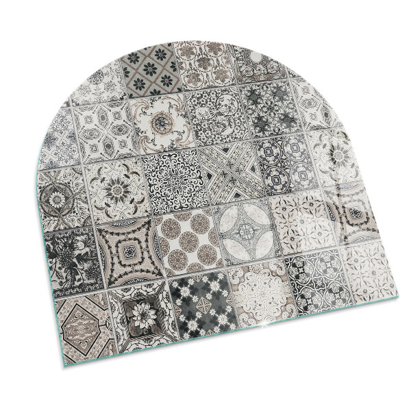 Panel kominkowy półowalny Kaflowe wzory dekoracyjne