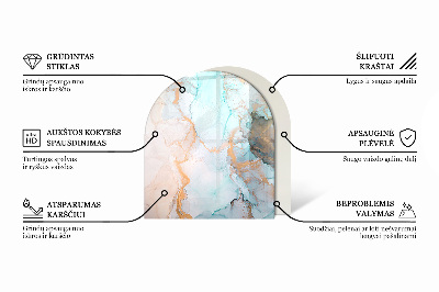 Szyba hartowana pod kominek półowalna Wzór inspirowany drewnem