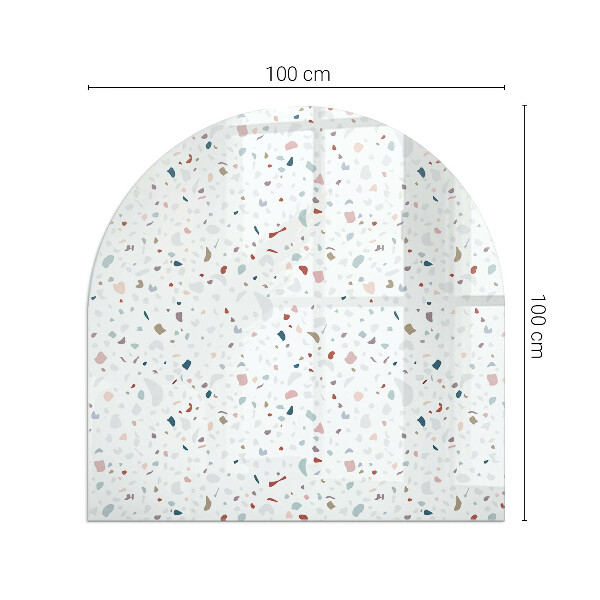 Szyba hartowana pod kominek półowalna Kształty w miniaturowym wydaniu