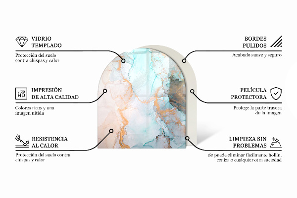 Szyba hartowana pod kominek półowalna Abstrakcyjny wzór tła