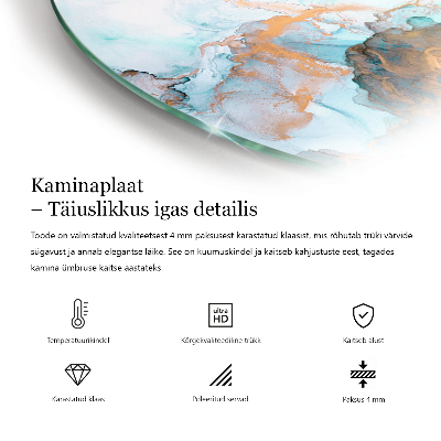 Panel kominkowy półowalny Naturalny wzór jasnego drewna