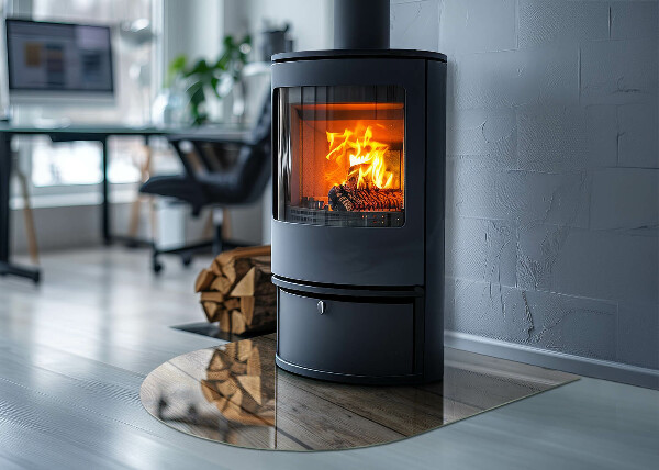 Panel kominkowy półowalny Deski w naturalnym stylu