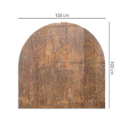 Panel kominkowy półowalny Nadruk rdzy na metalowej powierzchni