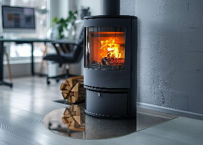 Szyba pod kominek półowalna Abstrakcyjny wzór o zróżnicowanej fakturze