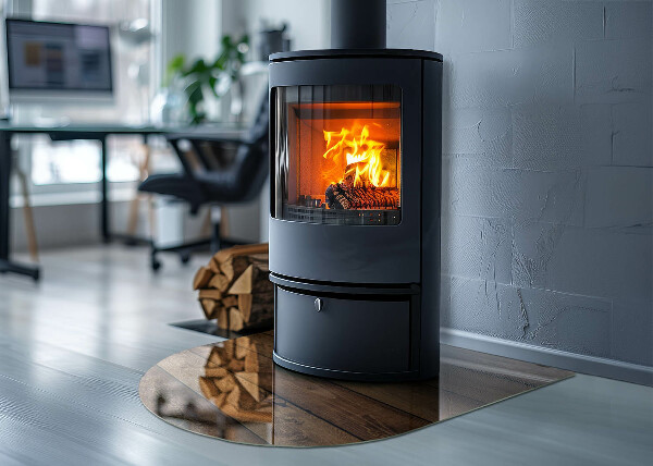 Panel kominkowy półowalny Naturalne słoje drewna