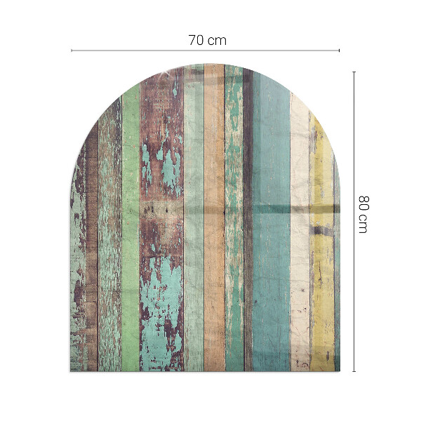 Szyba pod kominek półowalna Kolory desek w różnych tonach