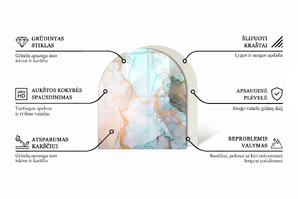 Panel kominkowy półowalny Surowa betonowa struktura
