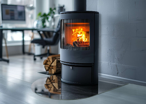 Panel kominkowy półowalny Wzór kamienistej struktury