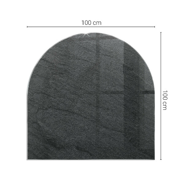 Szyba hartowana pod kominek półowalna Wzór kamiennej struktury