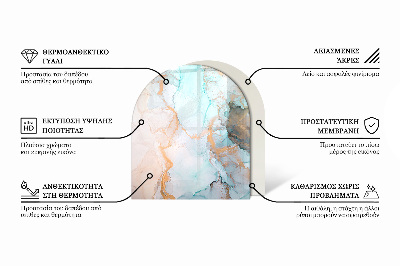 Szyba pod kominek półowalna Wzór trójwymiarowych kształtów