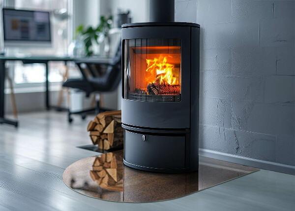 Panel kominkowy półowalny Rdzawy wzór na tle