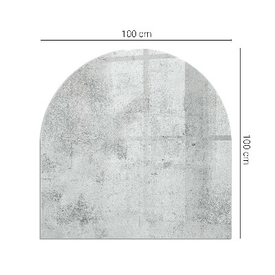Szyba hartowana pod kominek półowalna Betonowa faktura w surowym stylu