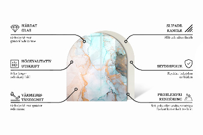 Panel kominkowy półowalny Płynny motyw abstrakcyjny