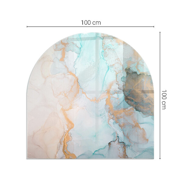 Panel kominkowy półowalny Płynny motyw abstrakcyjny
