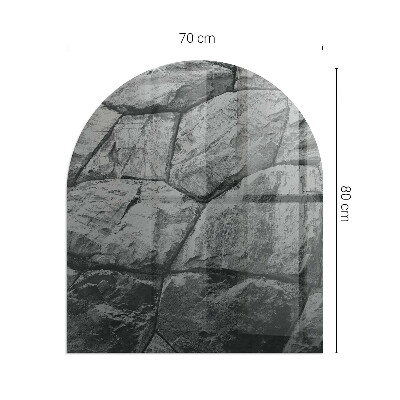 Szyba pod kominek półowalna Kamienny styl w naturalnym wydaniu