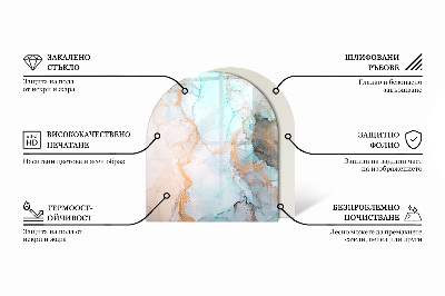 Panel kominkowy półowalny Marmurowy styl z delikatnymi żyłkami