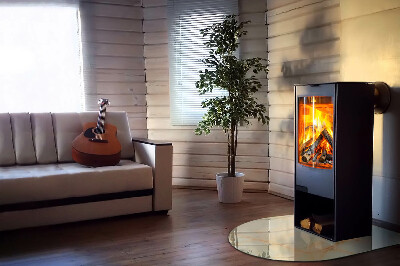 Szyba pod kominek półowalna Abstrakcyjny motyw marmurowy